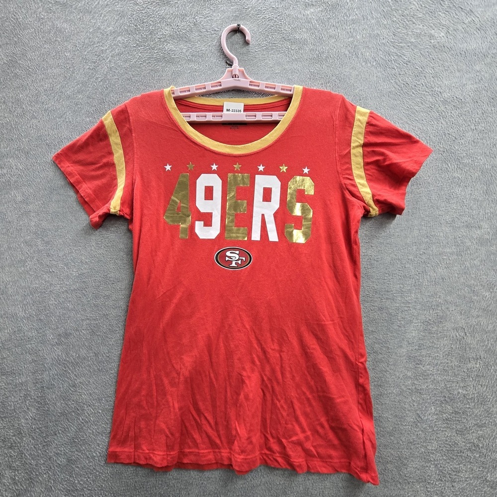 San Francisco 49ers Women Shirt L Red Graphic‎ Sports Fan Tee Crew Neck Pullover